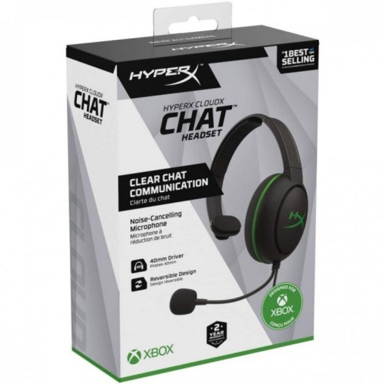 HyperX CloudX Chat Auriculares Gaming Negros para Xbox