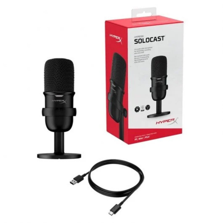 HyperX SoloCast Micrófono de Condensador USB Negro