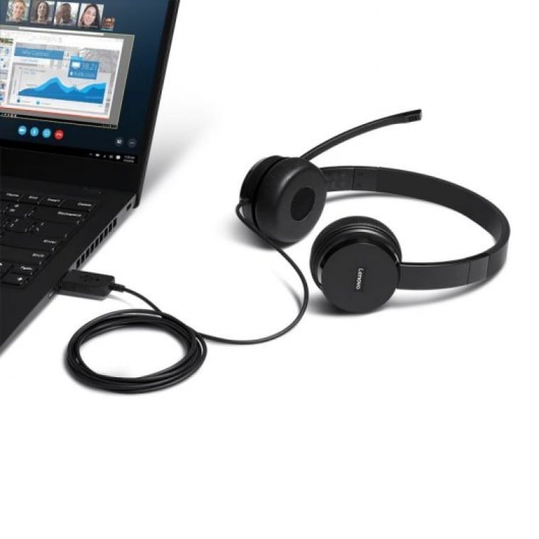 Lenovo 100 Auriculares USB Negros