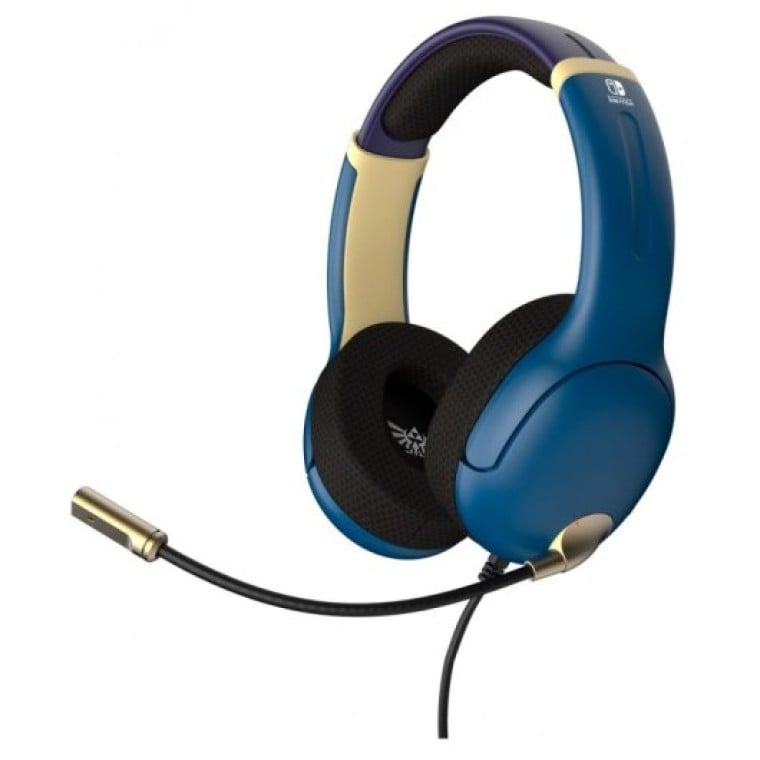 PDP Airlite Hyrule Blue Zelda Auriculares Gaming con Cable para Nintendo Switch Azules