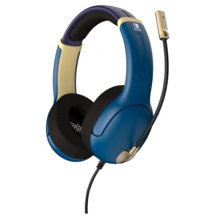 PDP Airlite Hyrule Blue Zelda Auriculares Gaming con Cable para Nintendo Switch Azules