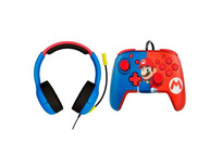 PDP Super Mario Bros Pack Rematch Deluxe Mando con Cable + Airlite LVL40 Mario Auriculares Gaming PDP Super Mario Bros Pack Rematch Deluxe Mando con Cable + Airlite LVL40 Mario Auriculares Gaming