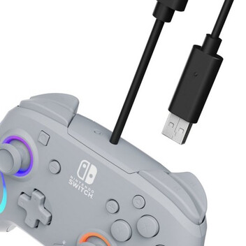 PDP Afterglow Wave Mando con Cable Gris para Nintendo Switch/OLED PDP Afterglow Wave Mando con Cable Gris para Nintendo Switch/OLED