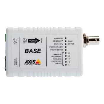 Fuente de Alimentación Axis PoE+ a traves de cable coaxial Modelo T8641 Blanco p