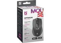 Ratón Defender Optimum MB-270 USB 1000 DPI Negro Ergonomía Office