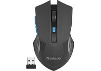Ratón Defender ACCURA MM-275 inalámbrico 1600 DPI negro azul 6 botones ergonómico