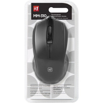 Ratón Defender MM-310 USB 1000DPI Negro Ambidiestro Óptico
