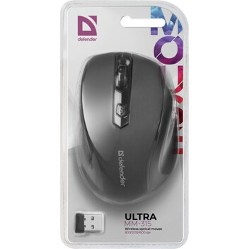 Ratón Defender ULTRA MM-315 Inalámbrico RF 1600DPI Negro 6 Botones Ergonómico Ratón Defender ULTRA MM-315 Inalámbrico RF 1600DPI Negro 6 Botones Ergonómico