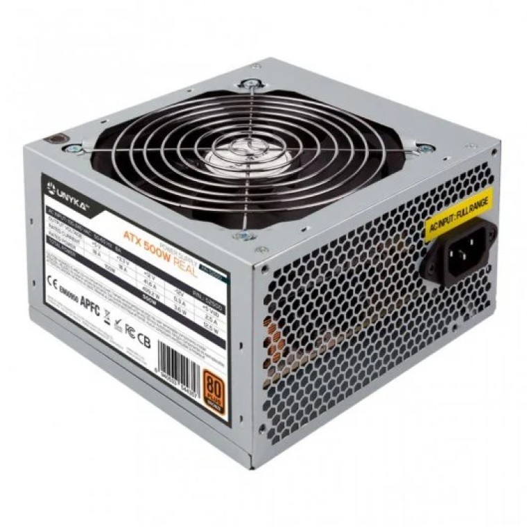 UNYKAch Fuente de Alimentación ATX 500W 80 Plus Bronze