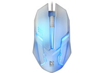 Ratón Defender Cyber MB-560L USB 1200DPI Blanco Iluminación Multicolor