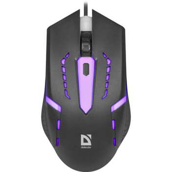 Ratón Defender FLASH MB-600L USB 1200 DPI Negro RGB Ambidiestro Gaming