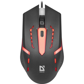 Ratón Defender FLASH MB-600L USB 1200 DPI Negro RGB Ambidiestro Gaming
