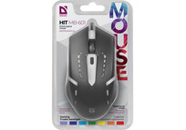 Ratón Defender HIT MB-601 USB 1200DPI Negro RGB Ambidiestro 4 Botones