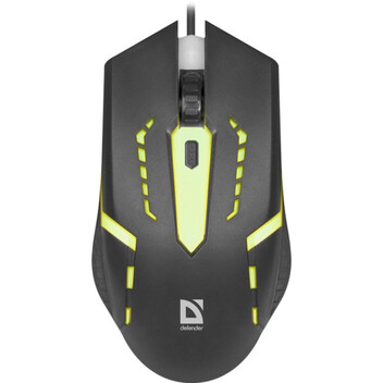 Ratón Defender HIT MB-601 USB 1200DPI Negro RGB Ambidiestro 4 Botones