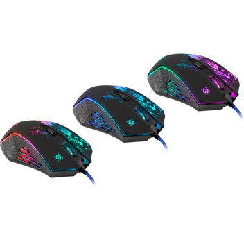 Ratón Defender SIN'SISTER GM-933 USB 7200DPI Negro RGB 6 Botones Alfombrilla