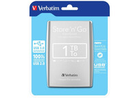 Disco duro portátil Verbatim Store n Go 1TB USB 3.0 2.5" Plata Plug and Play