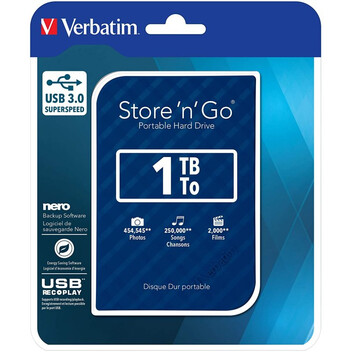 Verbatim Store n Go 1TB USB 3.0 Azul Verbatim Store n Go 1TB USB 3.0 Azul