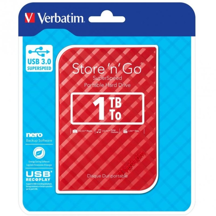 Verbatim Store n Go 1TB USB 3.0 Rojo