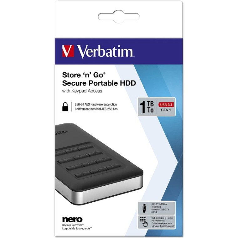 Verbatim Store n Go Secure 1TB USB-C