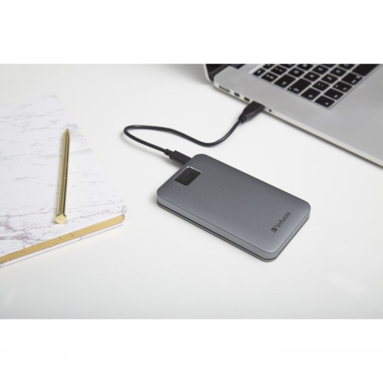 Verbatim Executive Fingerprint Secure 2TB USB-C Plata