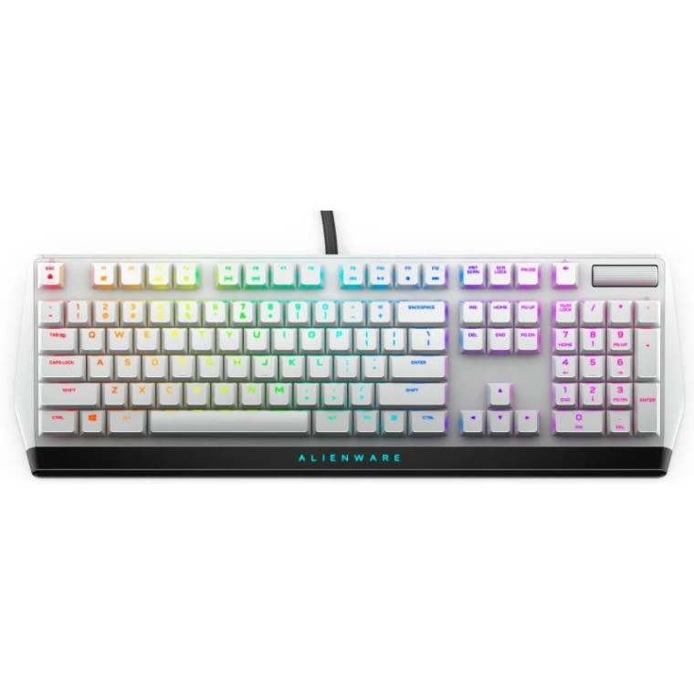 Dell Alienware AW510K Low Profile Teclado Mecánico Gaming RGB Cherry MX Red Layout USA Blanco