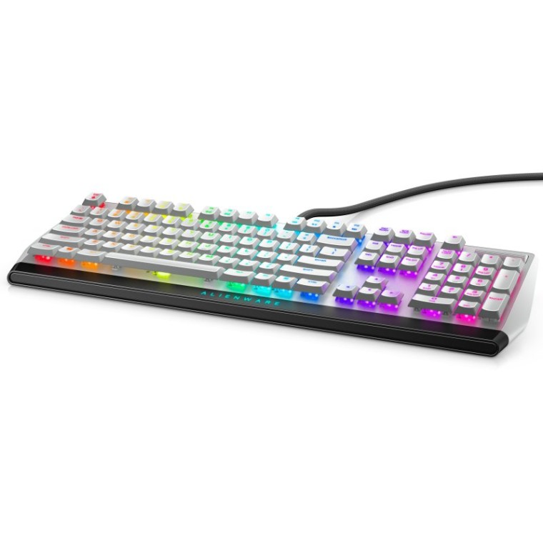 Dell Alienware AW510K Low Profile Teclado Mecánico Gaming RGB Cherry MX Red Layout USA Blanco