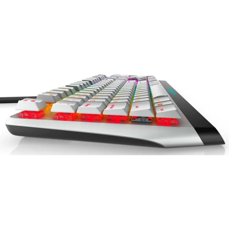 Dell Alienware AW510K Low Profile Teclado Mecánico Gaming RGB Cherry MX Red Layout USA Blanco