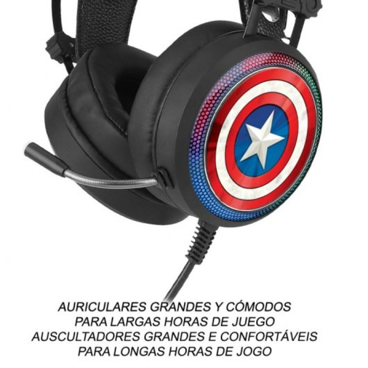 Marvel Auriculares Gaming 7.1 Licencia Oficial Capitán América 001