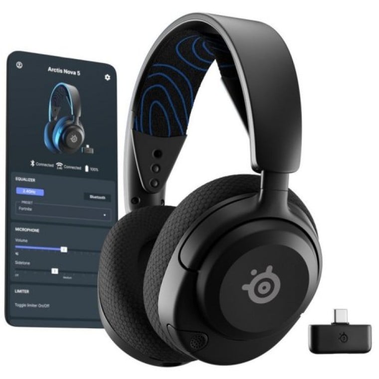 Steelseries Arctis Nova 5P Auriculares Gaming Inalámbricos Negros Diseñados para PlayStation