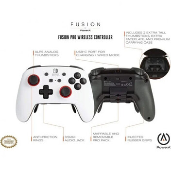 Power A Fusion Pro Mando Inalámbrico Blanco para Nintendo Switch Power A Fusion Pro Mando Inalámbrico Blanco para Nintendo Switch