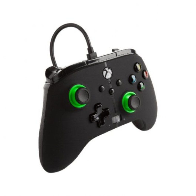 Power A Mando con Cable Hint Negro/Verde para Xbox Series X / S / Xbox One / PC