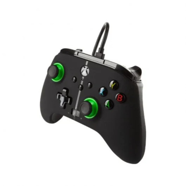 Power A Mando con Cable Hint Negro/Verde para Xbox Series X / S / Xbox One / PC