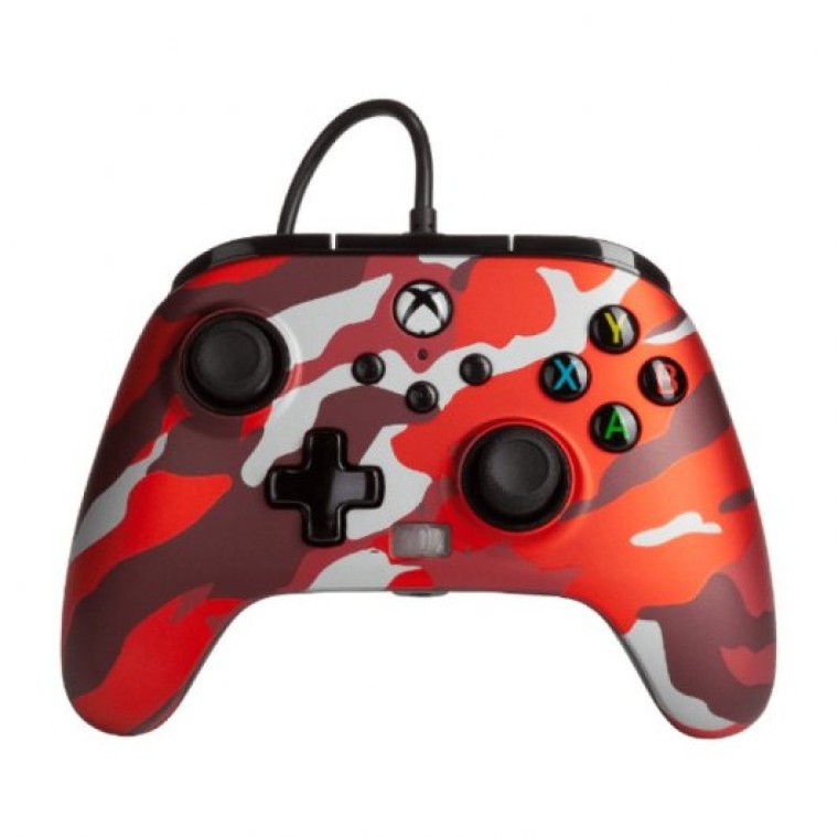 Power A Mando con Cable Camuflaje Rojo Metálico para Xbox Series X / S / Xbox One / PC