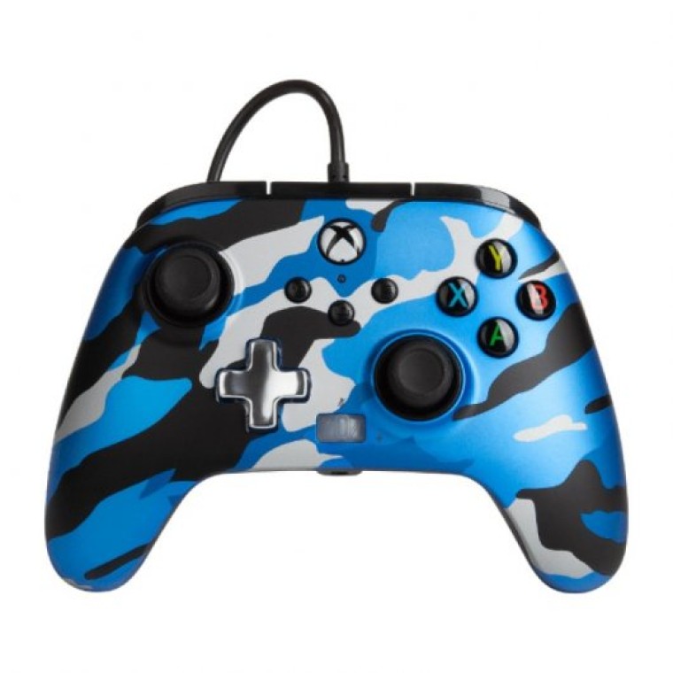 Power A Mando con Cable Camuflaje Azul para Xbox Series X / S / Xbox One / PC