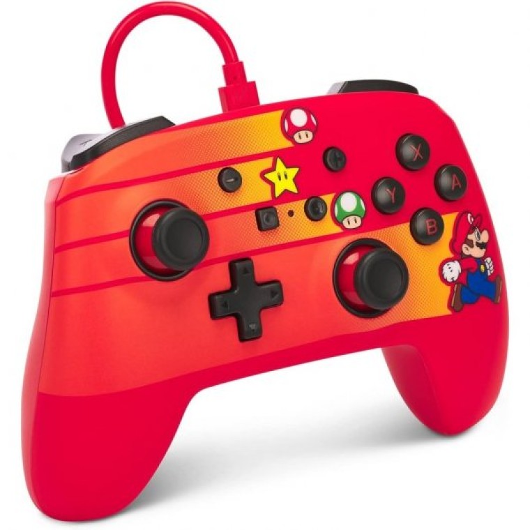 Power A Speedster Mario Mando con Cable Rojo para Nintendo Switch