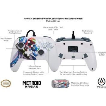 Power A Mando con Cable Metroid Dread para Nintendo Switch