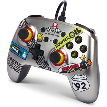 Power A Mario Kart Mando con Cable Plata para Nintendo Switch