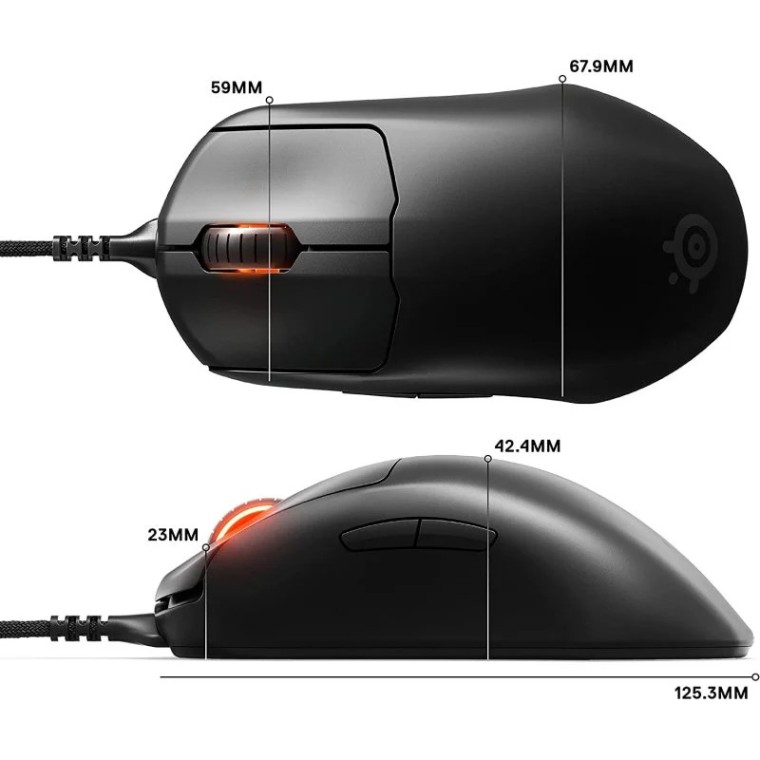 SteelSeries Prime Ratón Gaming 18000 DPI Negro