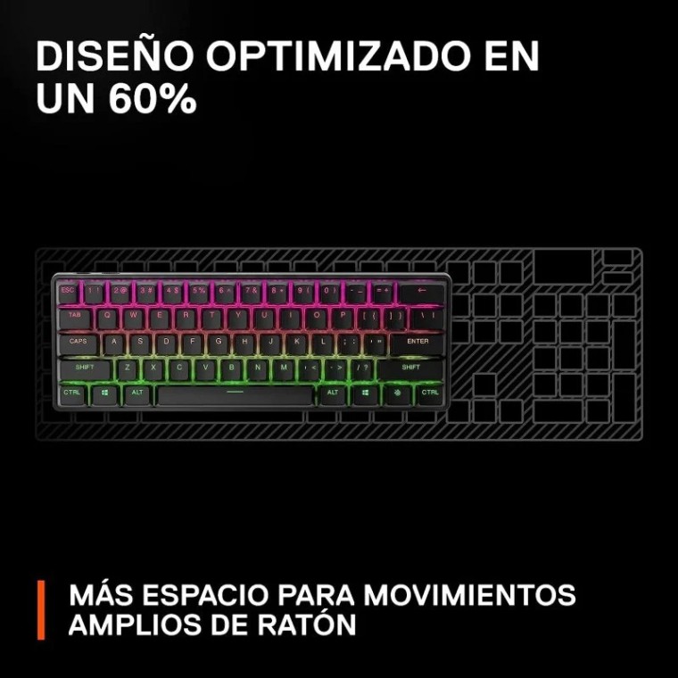 Steelseries Apex Pro Mini Teclado Mecánico Gaming Inalámbrico Switch OmniPoint Layout Francés