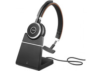 Jabra Evolve 65 Auricular Inalámbrico Monoaural Negro + Soporte de Carga