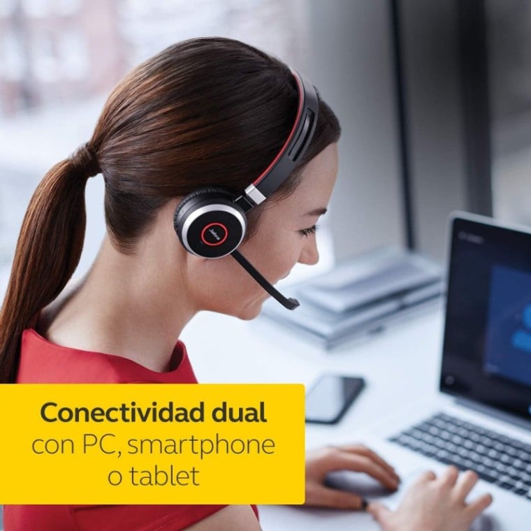 Jabra Evolve 65 Auricular Inalámbrico Monoaural Negro + Soporte de Carga