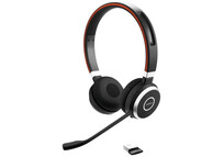 Jabra Evolve 65 SE Stereo UC Auriculares Inalámbricos Negros + Soporte de Carga USB-A