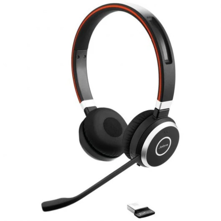 Jabra Evolve 65 SE Stereo UC Auriculares Inalámbricos Negros + Soporte de Carga USB-A