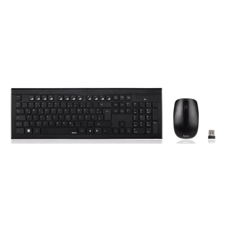 Hama Cortino Kit Teclado + Ratón Inalámbrico Negro