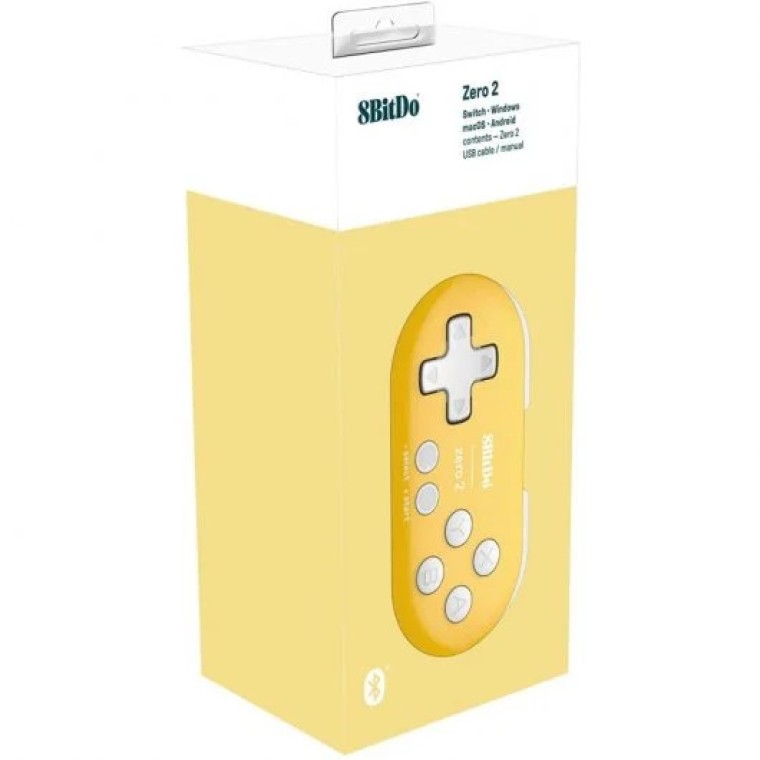 8BitDo Zero 2 Gamepad para Switch/PC/macOS/Android Yellow Edition