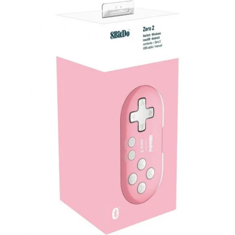 8BitDo Zero 2 Gamepad para Switch/PC/Android Pink Edition