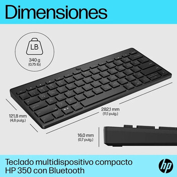HP 350 Teclado Bluetooth Compacto PC, Mac, Android, iOS Negro HP 350 Teclado Bluetooth Compacto PC, Mac, Android, iOS Negro