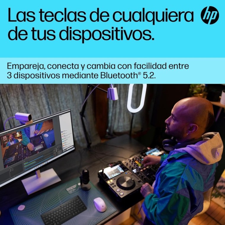 HP 350 Teclado Bluetooth Compacto PC, Mac, Android, iOS Negro