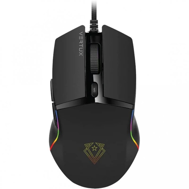 Vertux Argon Ratón Óptico Gaming RGB 6400DPI Negro