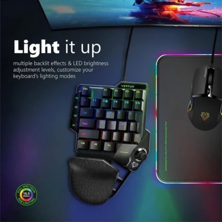 Vertux Combat Mini Teclado Mecánico Gaming RGB Switch Optical Light